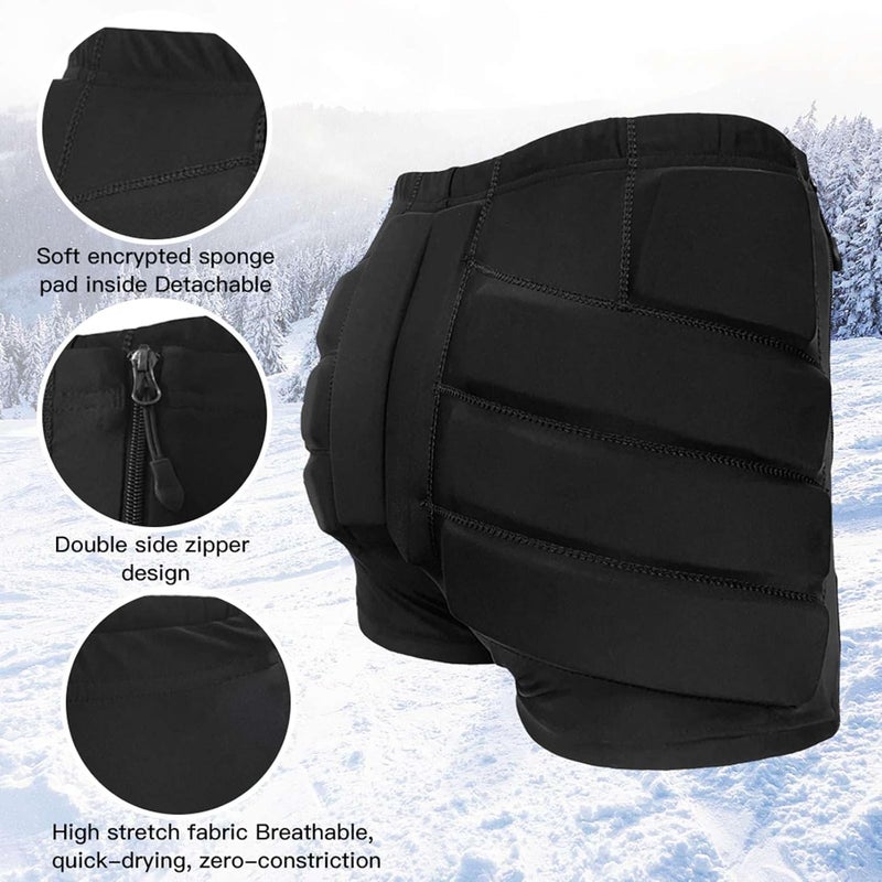 CHICIRIS Padded Shorts Snowboarding Skiing for Women Men, Skating Butt Pad Guard Ice Skating Accessories for Outdoor Activities (S - Image 3